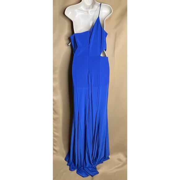 Jump Apparel Blue One Shoulder Gown 9/10 New - Picture 4 of 5